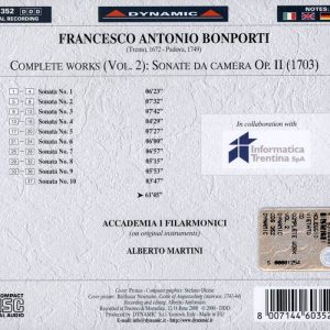 BONPORTI,   Accademia I Filarmonici, Albero MartiniComplete works (Vol. 2) - Sonate da Camera