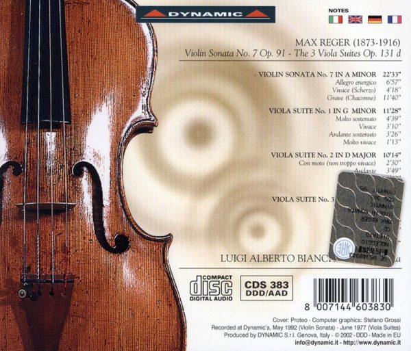 Reger, Luigi Alberto Bianchi<br/>Violin Sonata No. 7 Op.91 / The 3 Viola Suites