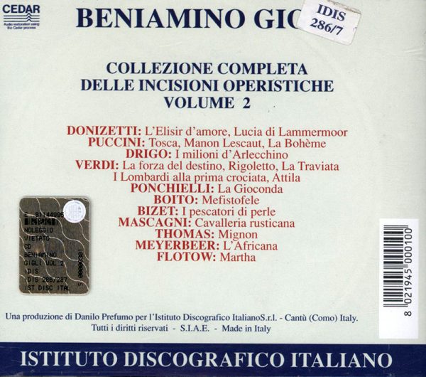 Beniamino Gigli<br/>Collezione Completa delle incisioni operistiche, vol. 2