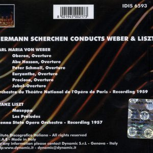 WEBER,   LISZT,   Orchestre du Theatre National de l'Opera de Paris, Hermann Scherchen<br/>Overtures