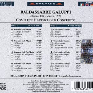 GALUPPI,   Accademia Dei Solinghi, Rita Peiretti<br/>Complete Harpsichord Concertos