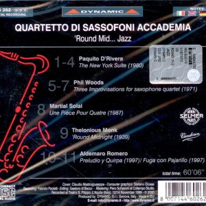 Phill Woods, Thelonius Monk,   Quarteto di Sassofoni AccademiaRound Mid Night Jazz