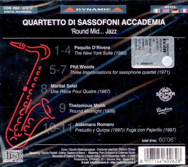 Phill Woods, Thelonius Monk,   Quarteto di Sassofoni Accademia<br/>Round Mid Night Jazz