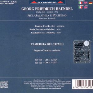 HANDEL, Daniela Uccello, Sonia Turchetta,   Camerata Del Titano, Augusto Ciavatta<br/>Aci, Galathea e Polifemo