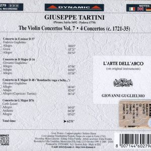 TARTINI,   L'Arte Dell'Arco, Giovanni Guglielmo<br/>Violin Concertos (Vol. 7)