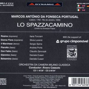 PORTUGAL, Ilaria Torciani, Sergio Spina,   Orchestra da Camera Milano Classica, Alvaro Cassuto<br/>Lo Spazzacamino (The Chimney-sweeper)