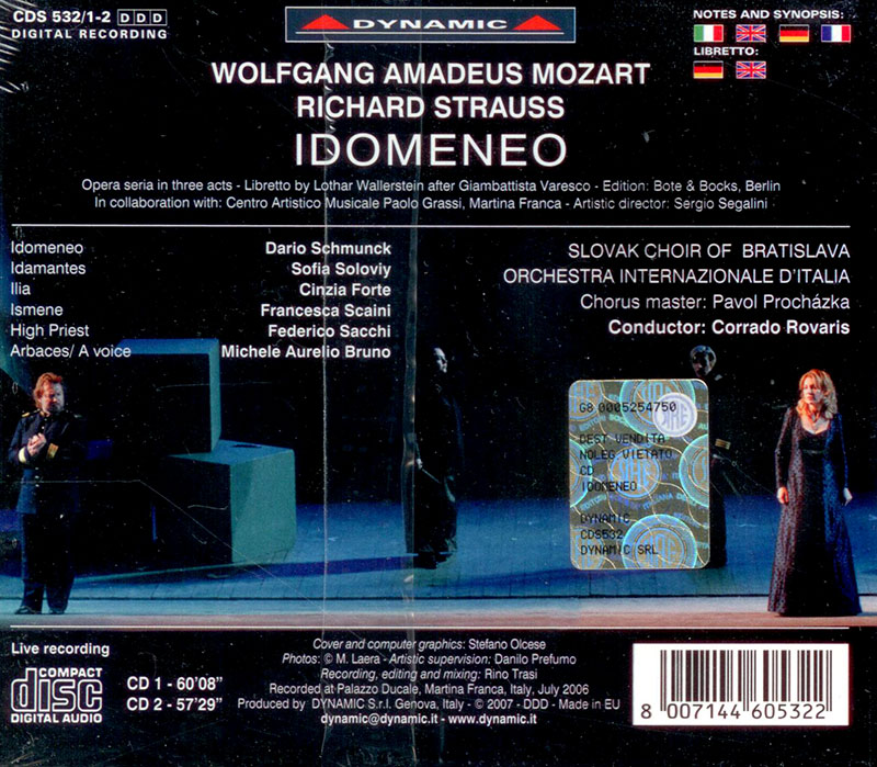 MOZART,   STRAUSS R., Sofia Soloviy, Dario Schmunck,   Orchestra Internationale d'Italia, Corrado Rovaris<br/>Idomeneo