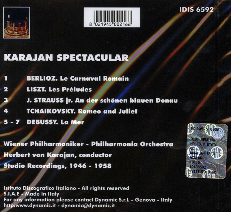 BERLIOZ,   LISZT,   STRAUSS R.,  TCHAIKOVSKY,  Wiener Philharmoniker, Herbert von Karajan<br/>Karajan Spectacular